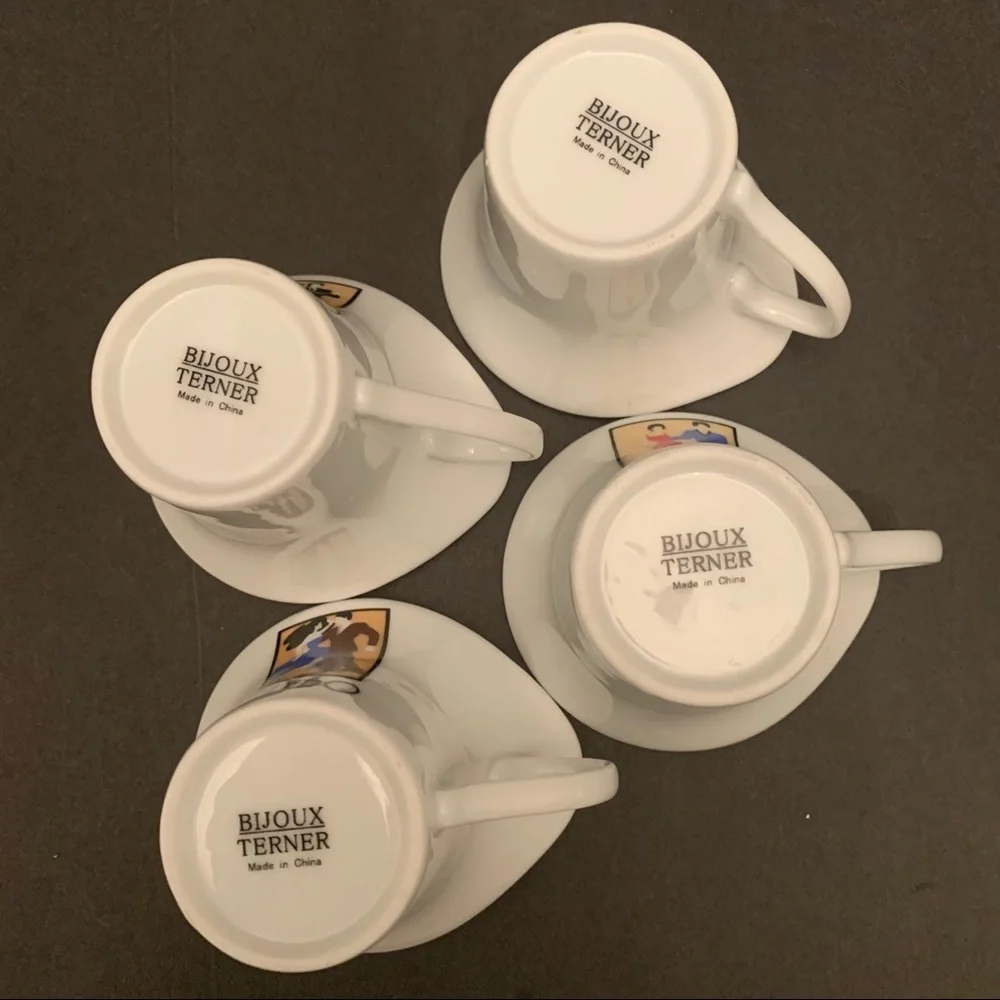 Bijoux Terner set of 4 espresso cups and saucers